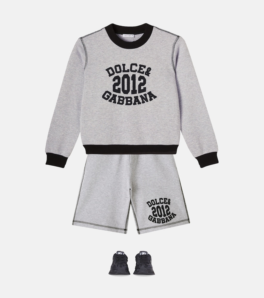 Logo cotton fleece Bermuda shorts