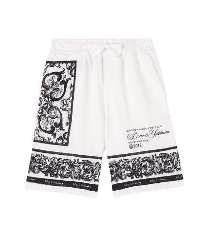 Majolica logo cotton piqué Bermuda shorts