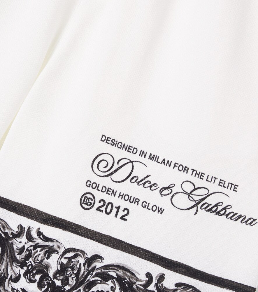 Majolica logo cotton piqué Bermuda shorts