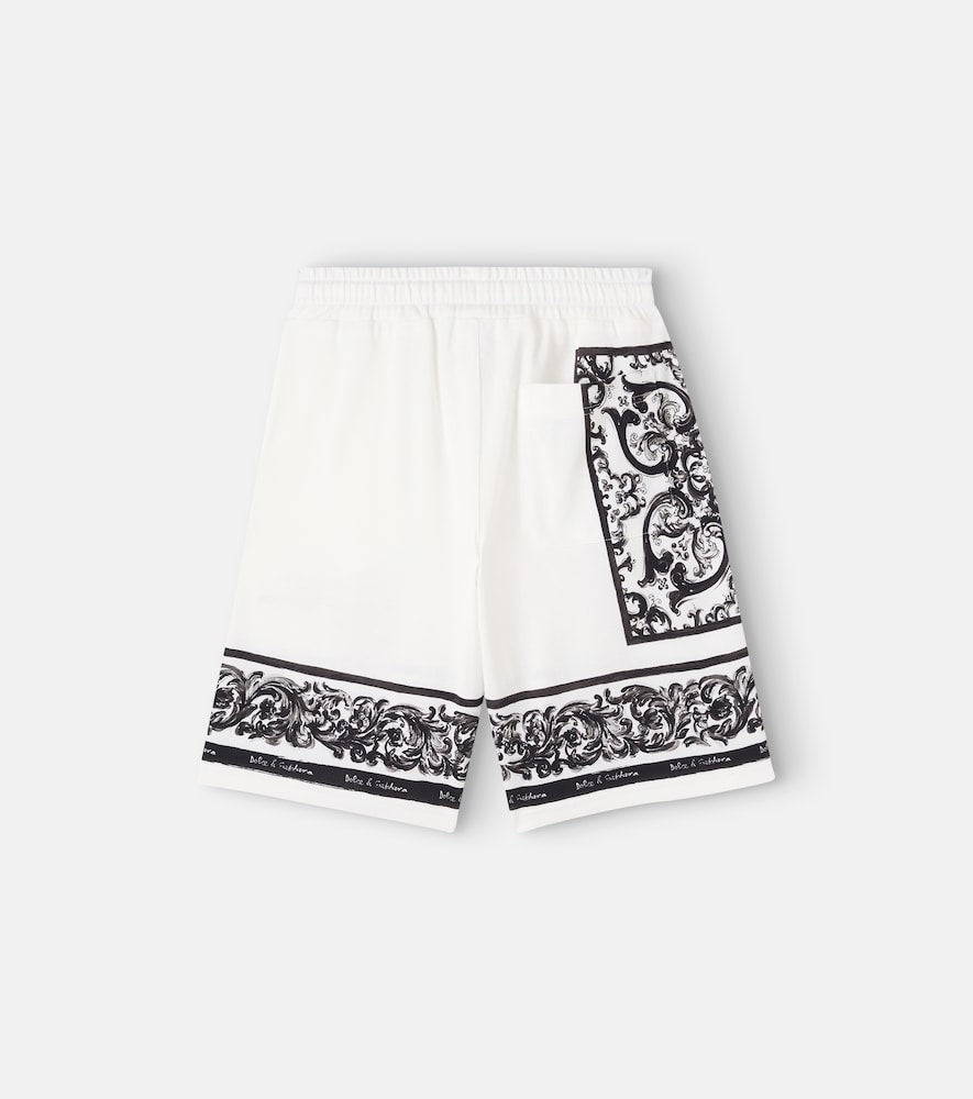Majolica logo cotton piqué Bermuda shorts