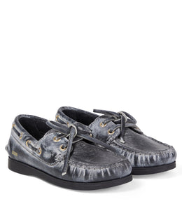 Cruise distressed leather boat shoes