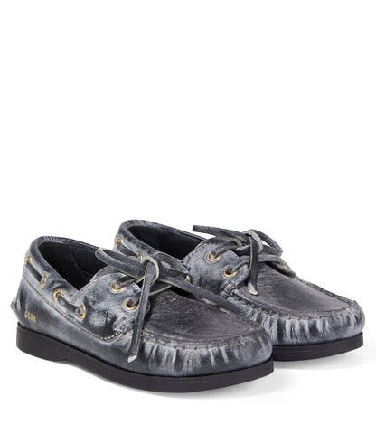 Cruise distressed leather boat shoes