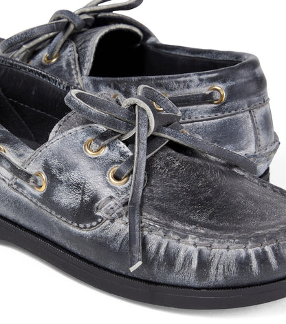 Cruise distressed leather boat shoes