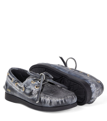 Cruise distressed leather boat shoes