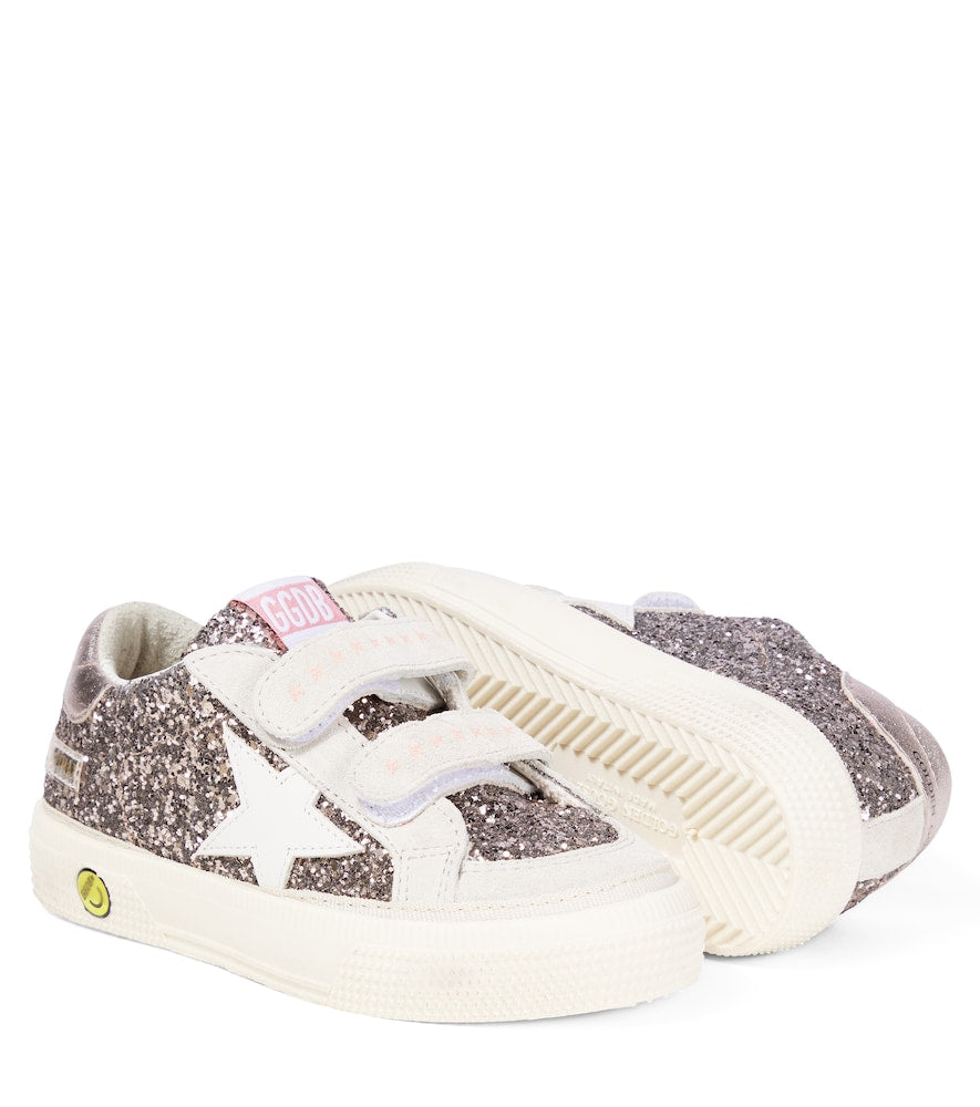 May School glitter and suede sneakers