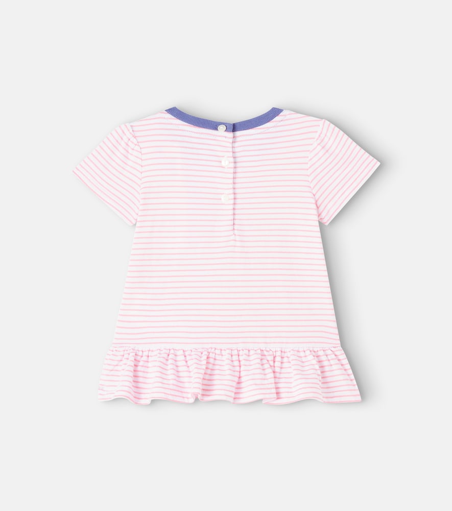 Baby striped ruffled cotton T-shirt