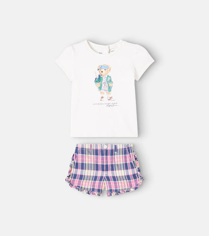 Baby Polo Bear cotton T-shirt and shorts set
