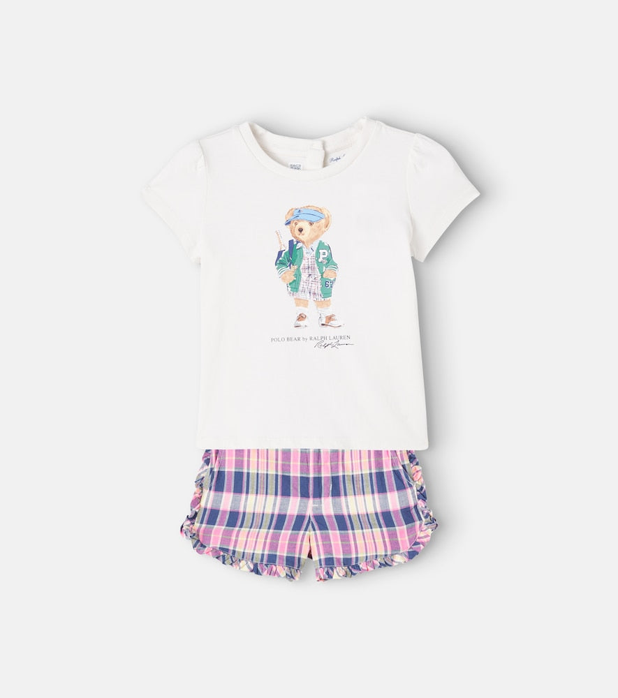 Baby Polo Bear cotton T-shirt and shorts set