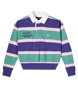 Striped cotton polo shirt