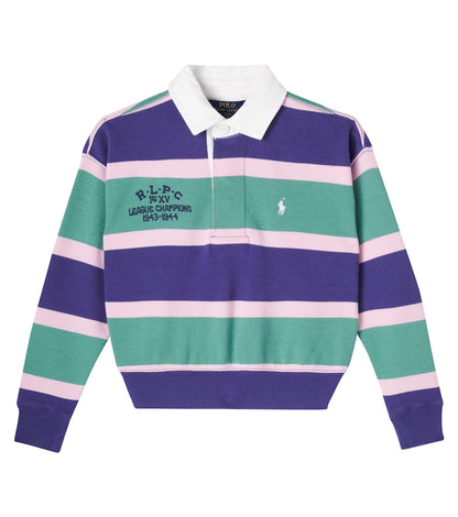 Striped cotton polo shirt