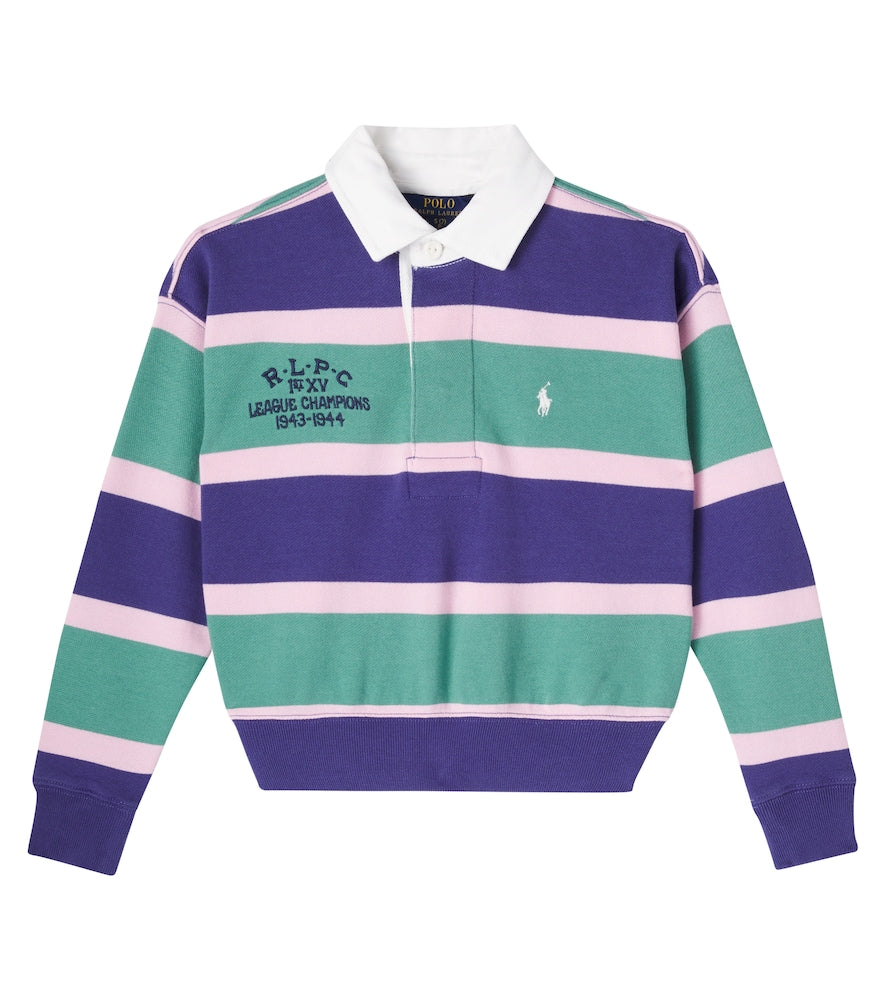 Striped cotton polo shirt
