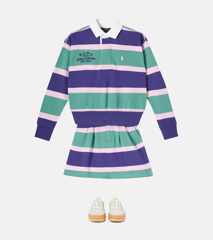 Striped cotton polo shirt