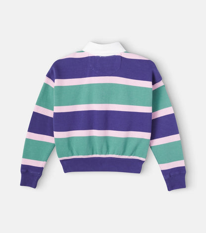 Striped cotton polo shirt