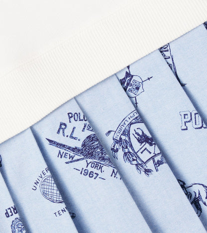 Pleated cotton-blend terry polo dress