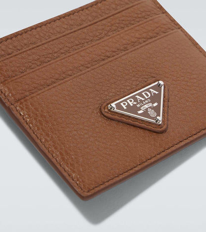 Prada Logo leather card holder
