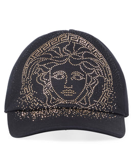 Medusa embellished cotton baseball cap