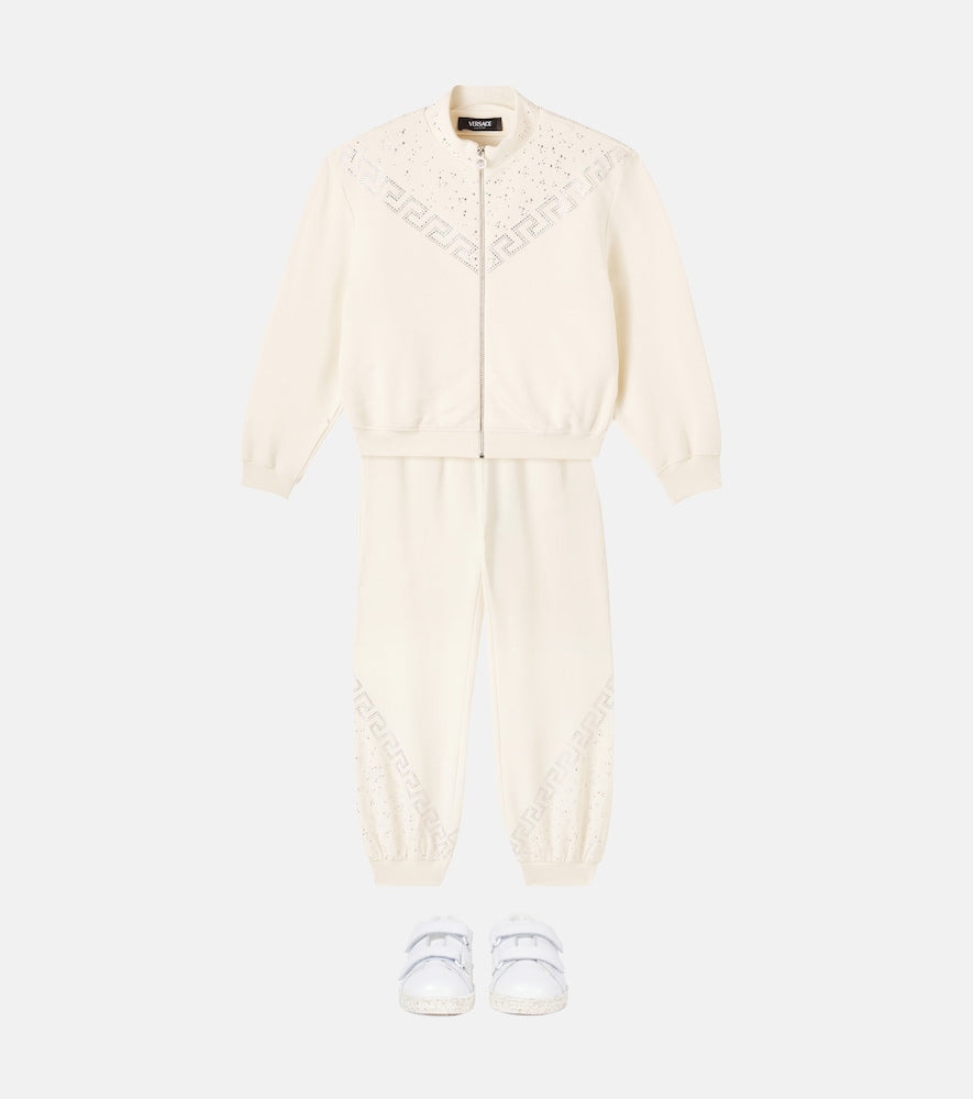 Greca cotton fleece sweatpants