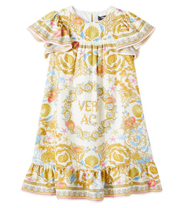 Underwater Barocco ruffled silk dress