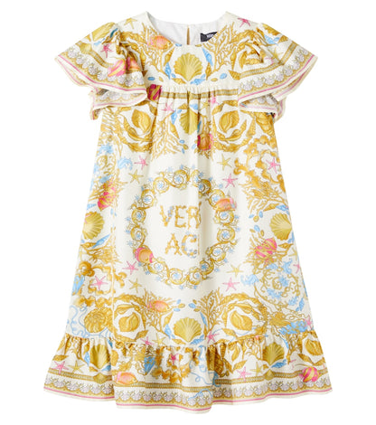 Underwater Barocco ruffled silk dress
