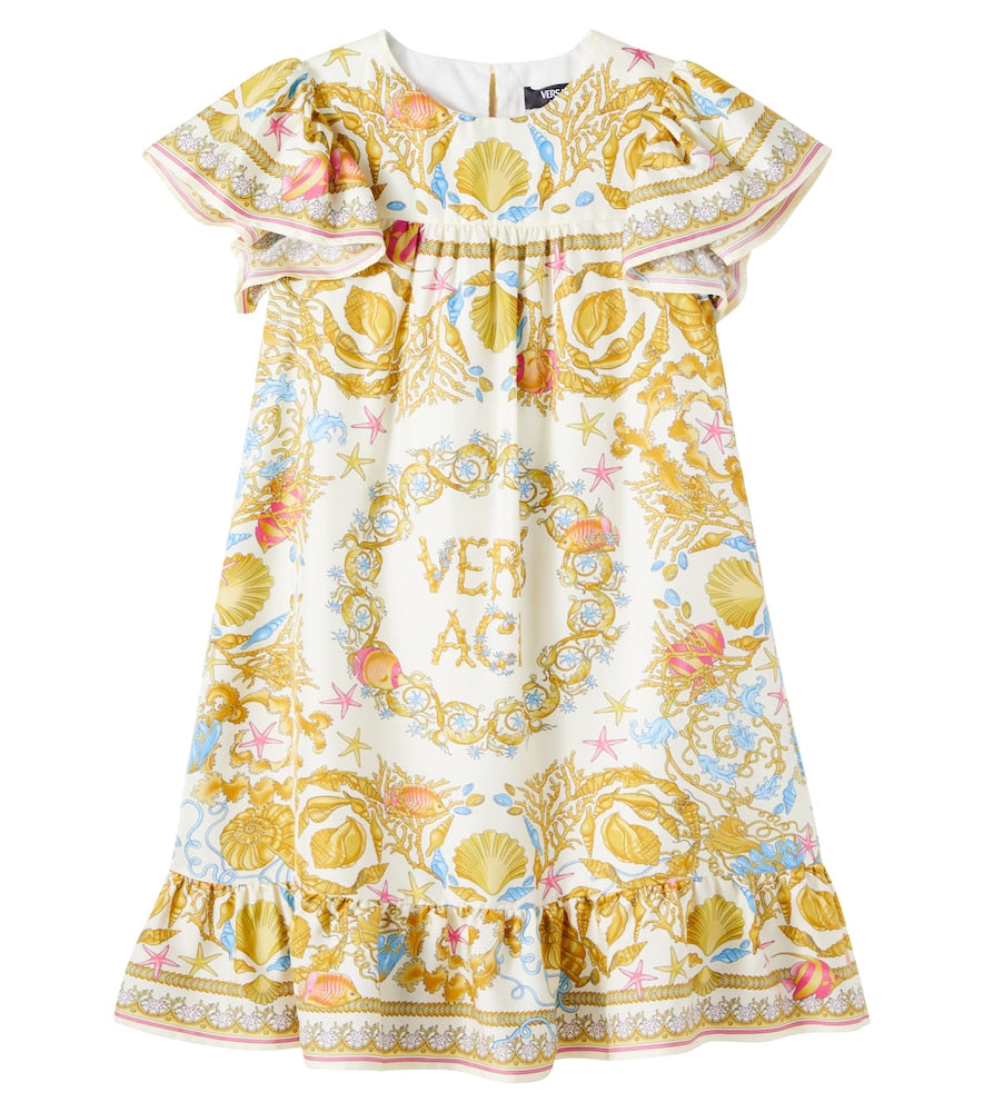 Underwater Barocco ruffled silk dress