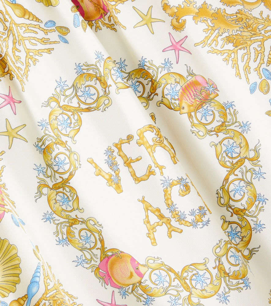 Underwater Barocco ruffled silk dress
