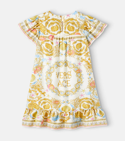 Underwater Barocco ruffled silk dress