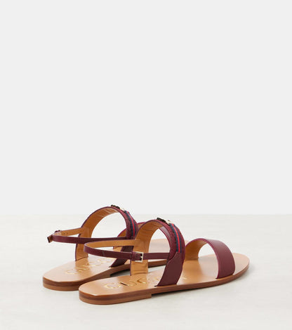Gucci Interlocking G Web Stripe leather sandals