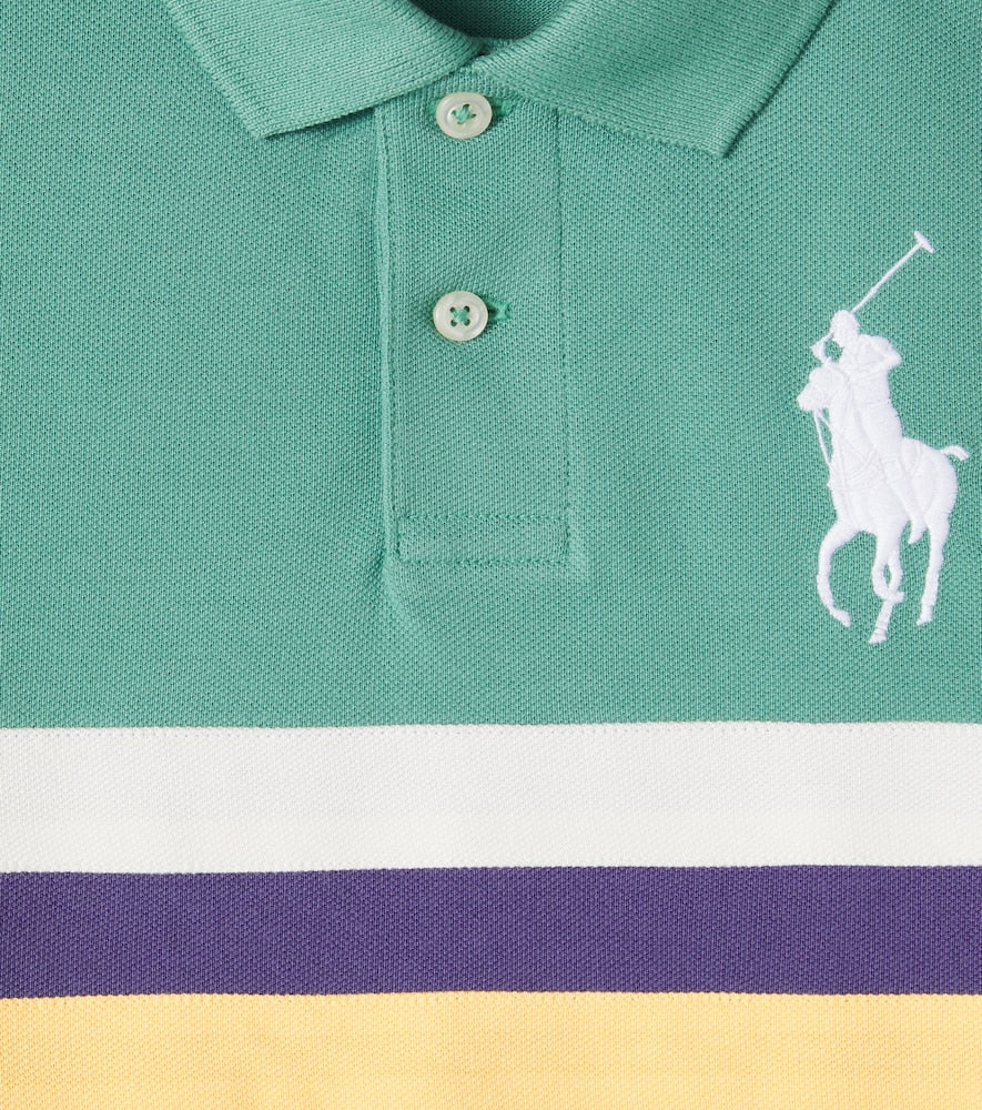 Striped cotton piqué polo shirt