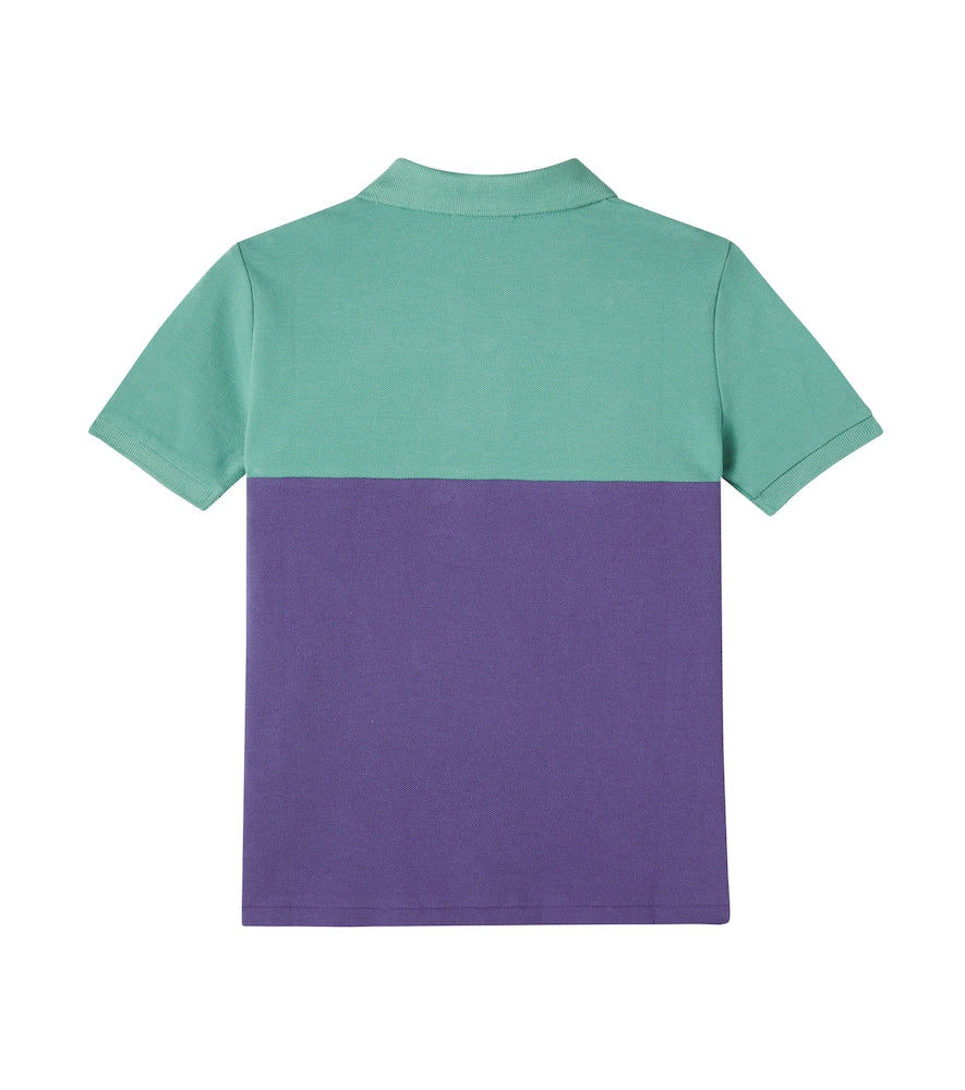 Striped cotton piqué polo shirt