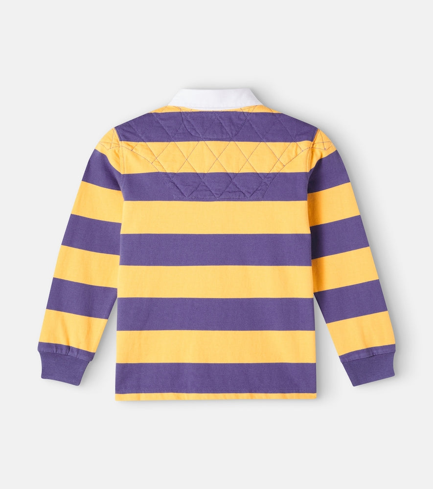 Striped cotton jersey polo shirt