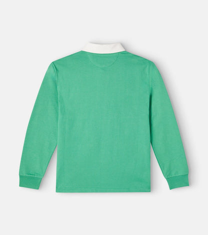Patch-appliqué cotton polo sweater