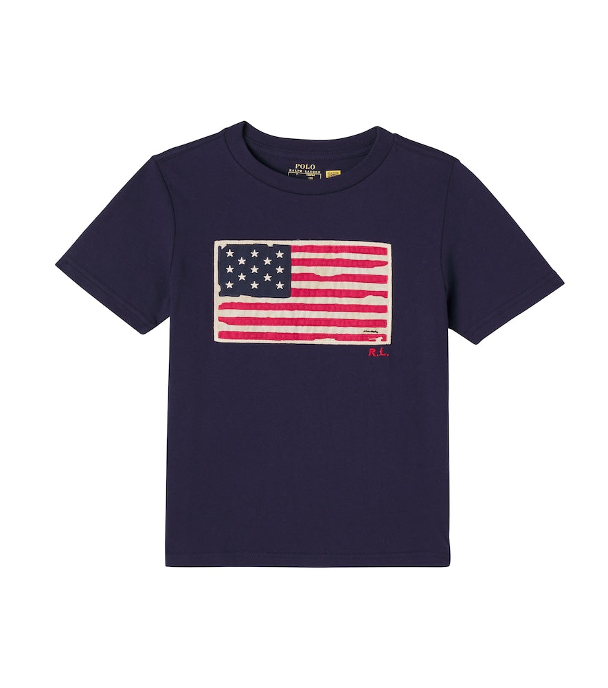 Embroidered cotton jersey T-shirt
