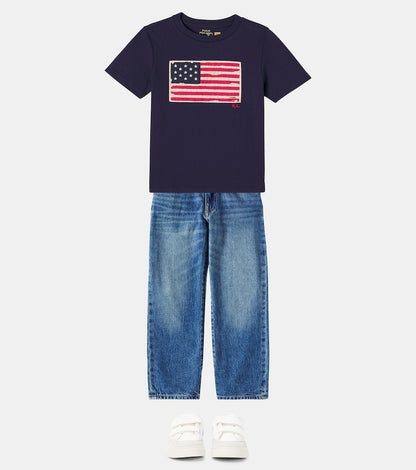 Embroidered cotton jersey T-shirt