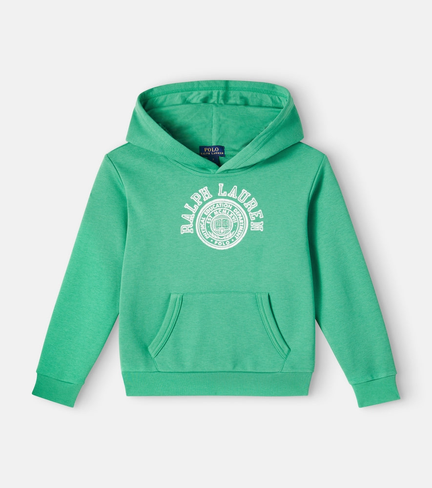Logo cotton-blend jersey hoodie