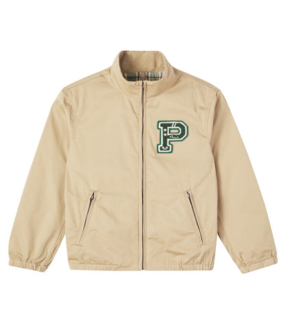 Patch-appliqué cotton twill jacket