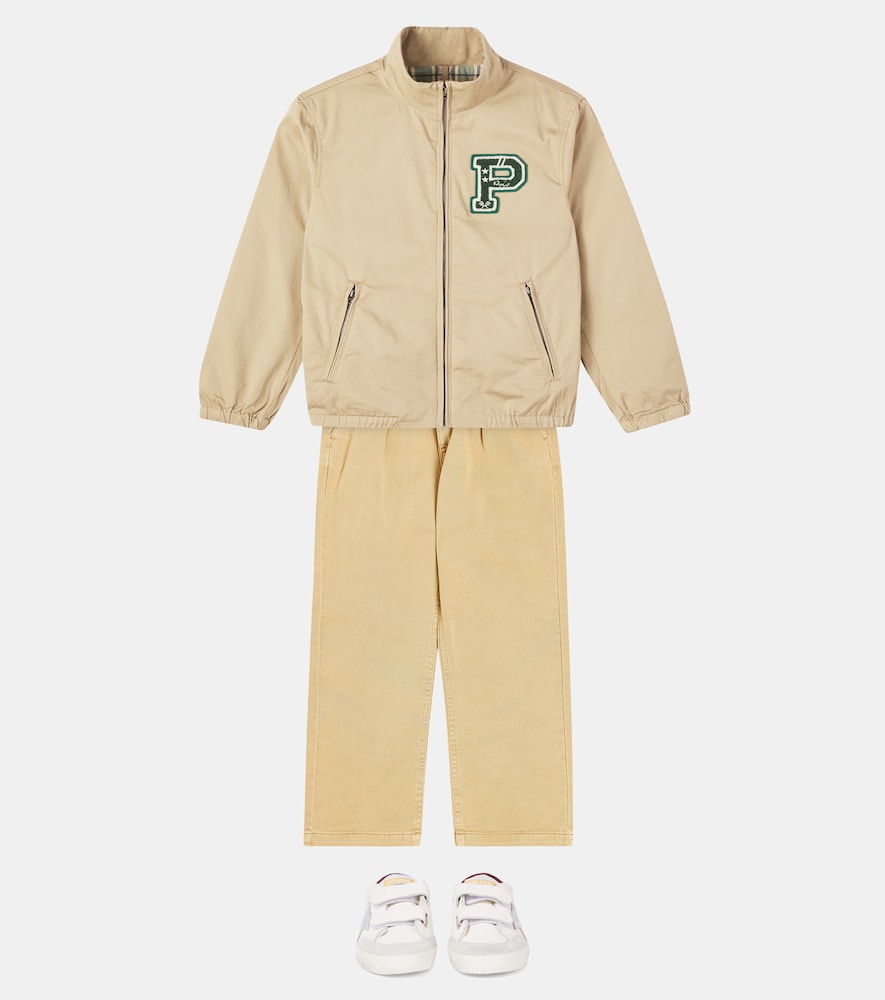 Patch-appliqué cotton twill jacket