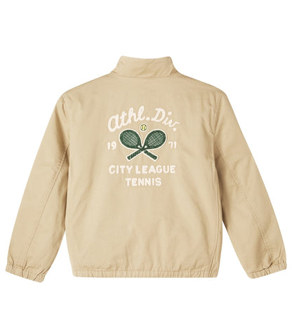 Patch-appliqué cotton twill jacket