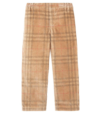 Burberry Check cotton corduroy pants