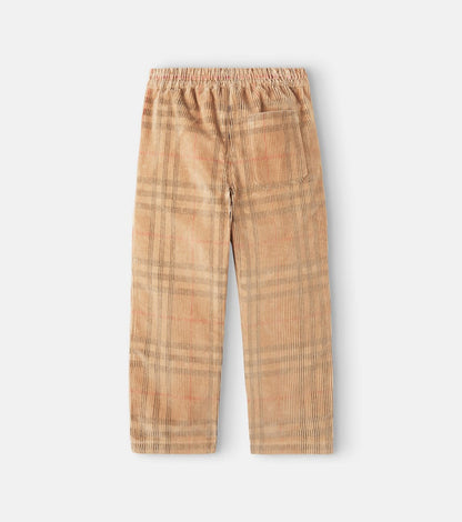 Burberry Check cotton corduroy pants