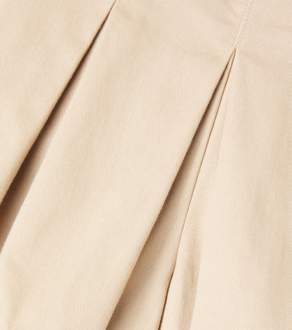 Pleated cotton twill shorts