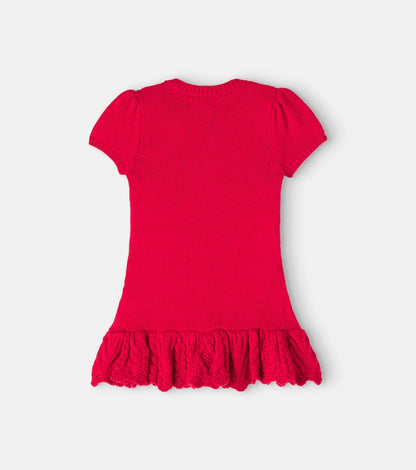 Baby Polo Bear knitted cotton-blend dress