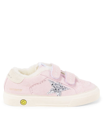 May School glitter suede sneakers
