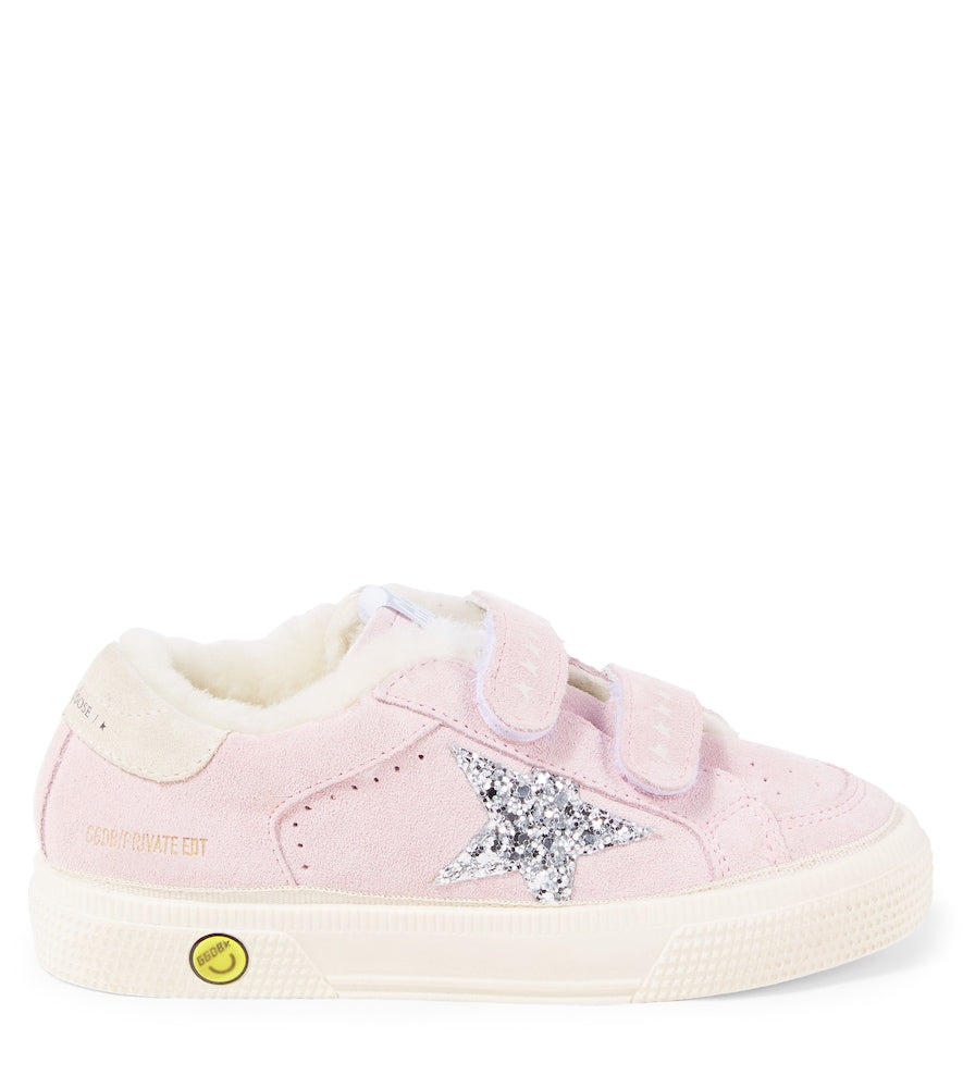May School glitter suede sneakers