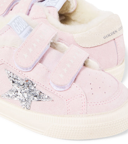 May School glitter suede sneakers