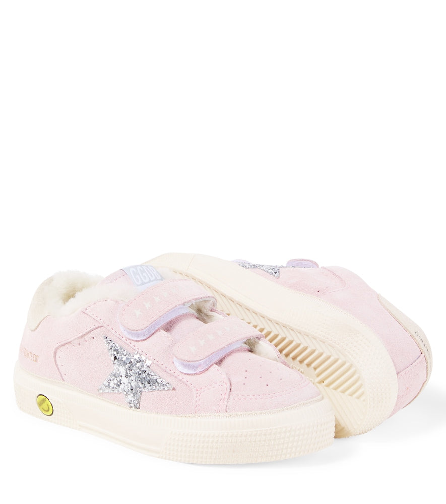 May School glitter suede sneakers