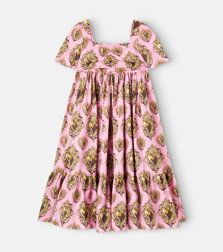 Printed cotton poplin dress