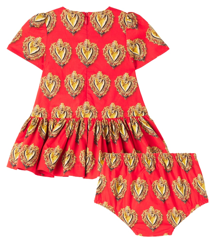 Baby printed cotton dress and bloomers set