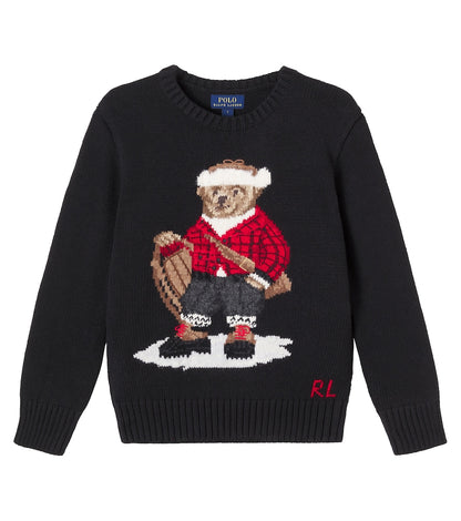 Polo Bear intarsia cotton sweater
