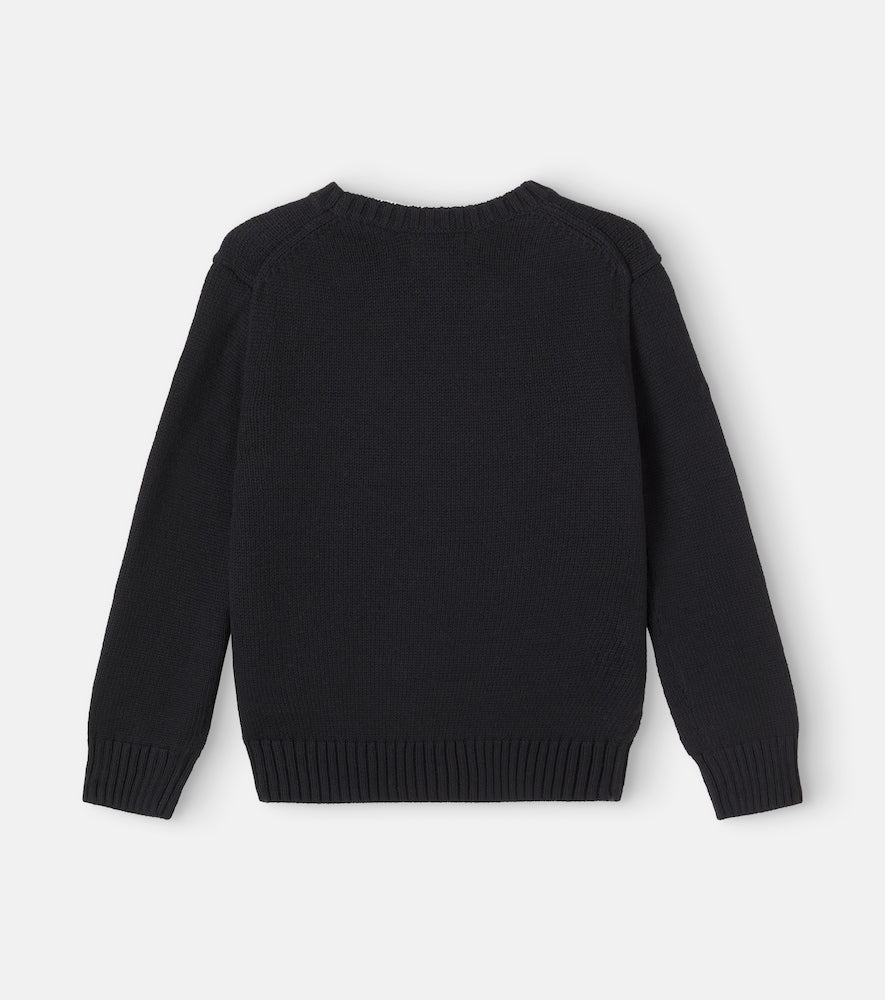 Polo Bear intarsia cotton sweater