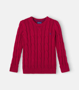 Pony cable-knit cotton sweater